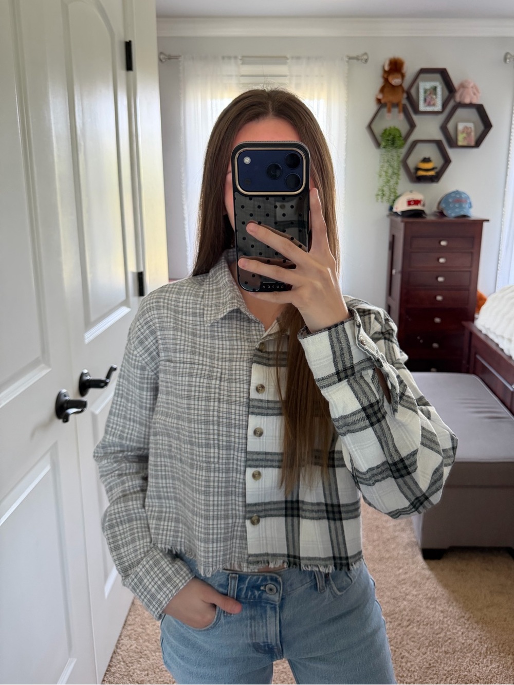 Aeropostale Cropped Split Flannel